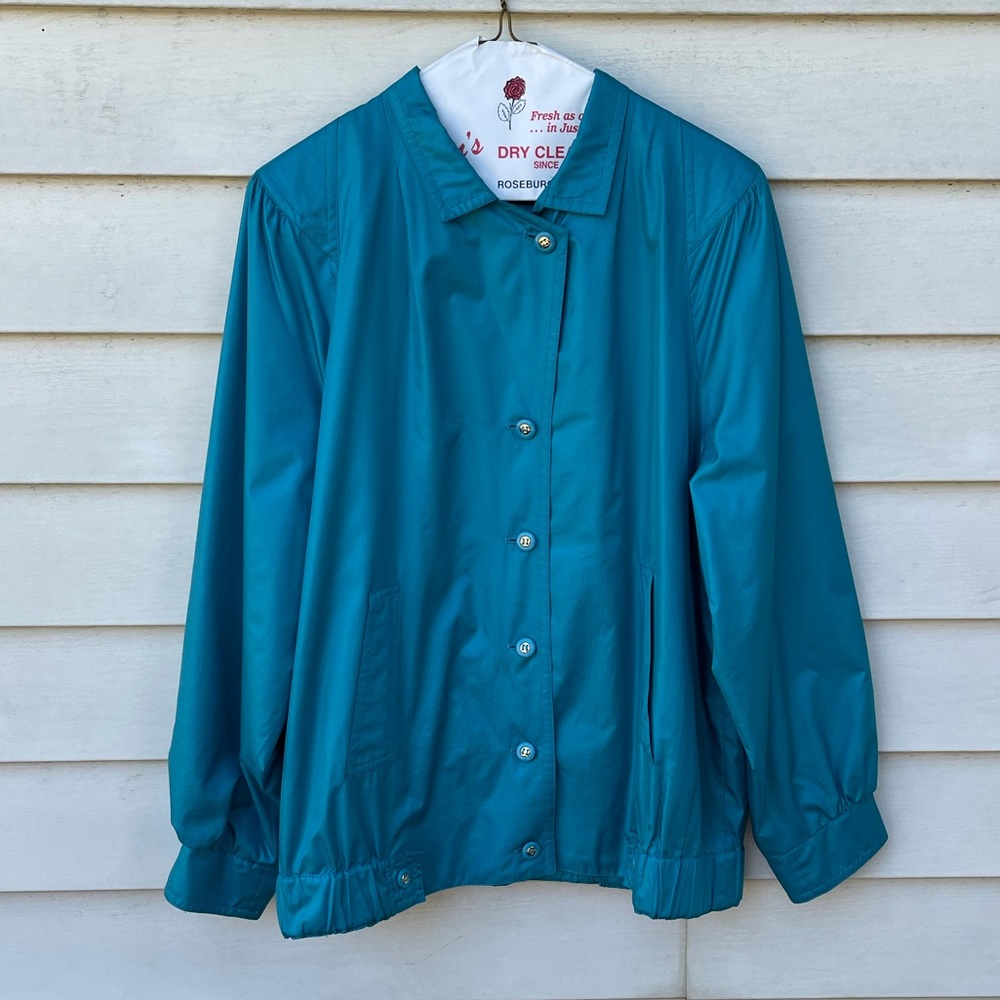 90s Claude Havrey Paris Windbreaker Jacket Teal